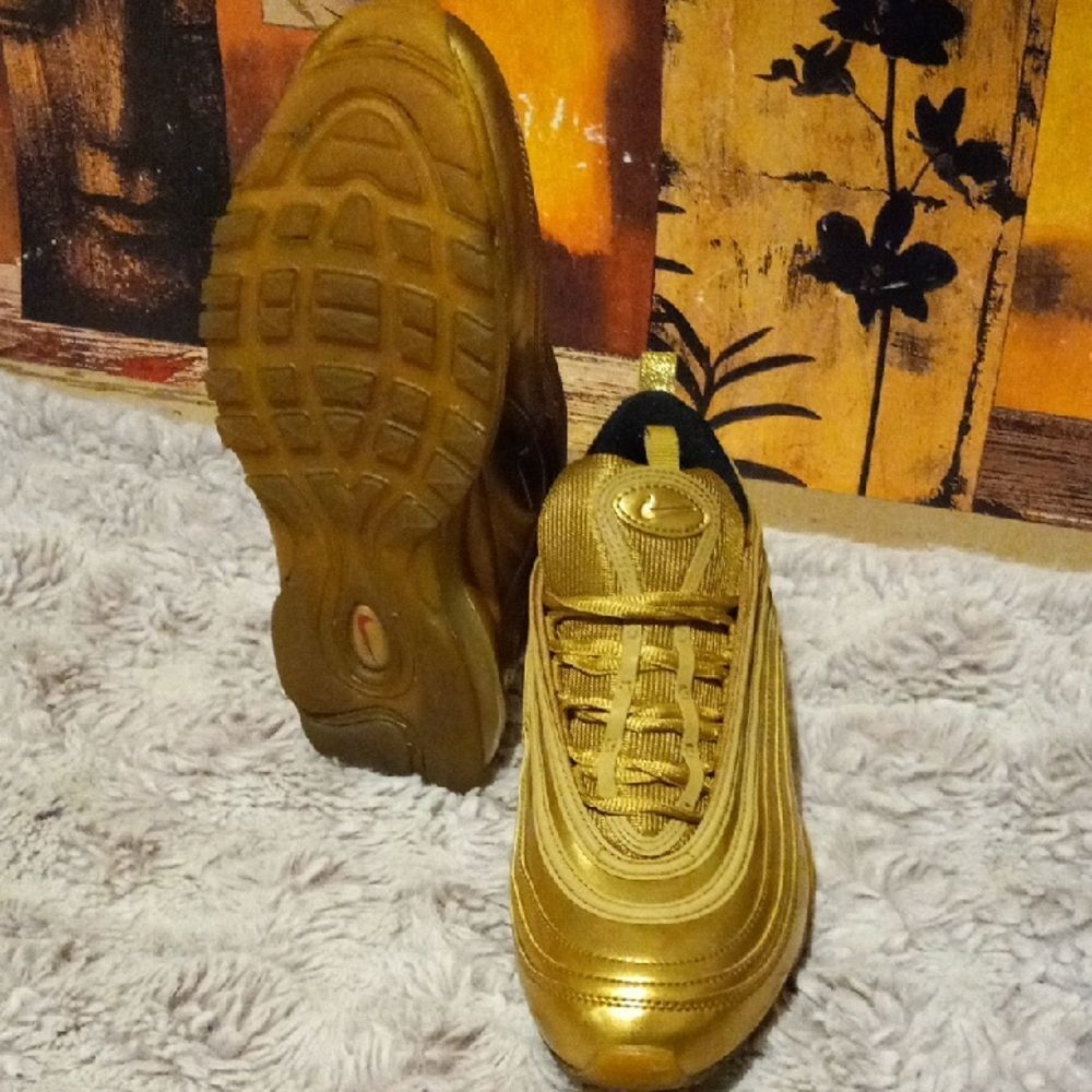 Nike Air Max 97 CT4556-700 Gold Athletic Sneakers - Picture 6 of 7